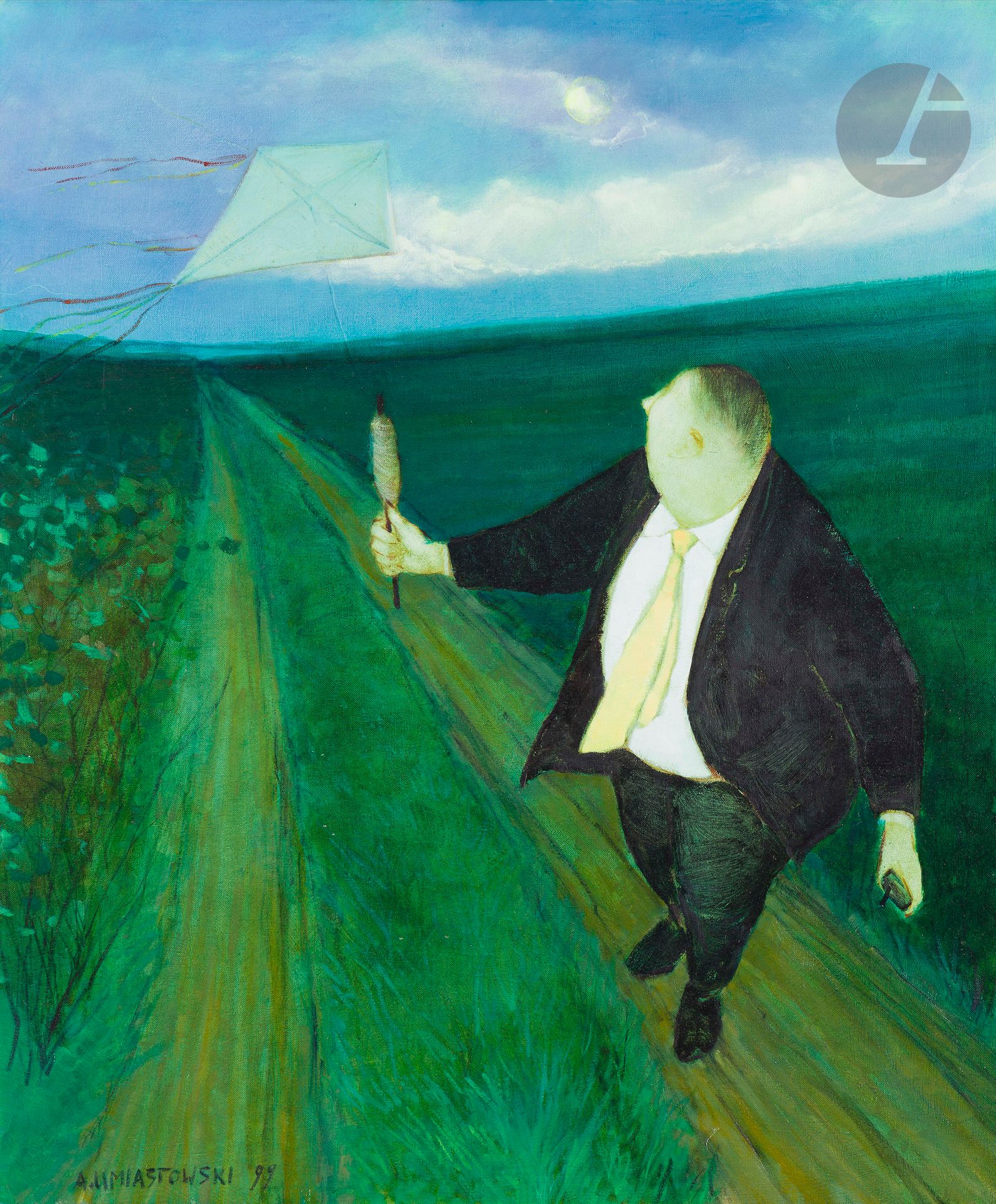 Andrzej UMIASTOWSKI (b. 1956)
Kite figure, 1999
Oil on canvas.
Signed and dated lower left.
117 x 96 cm