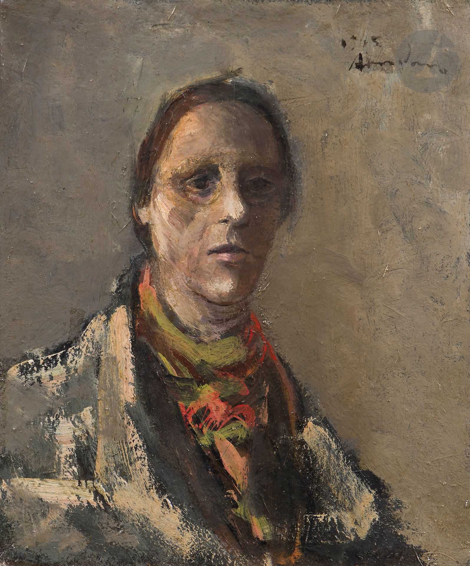 Alfred ABERDAM (1894-1963)
Self-portrait
Oil on canvas.
Signed upper right.
27 x 22 cm