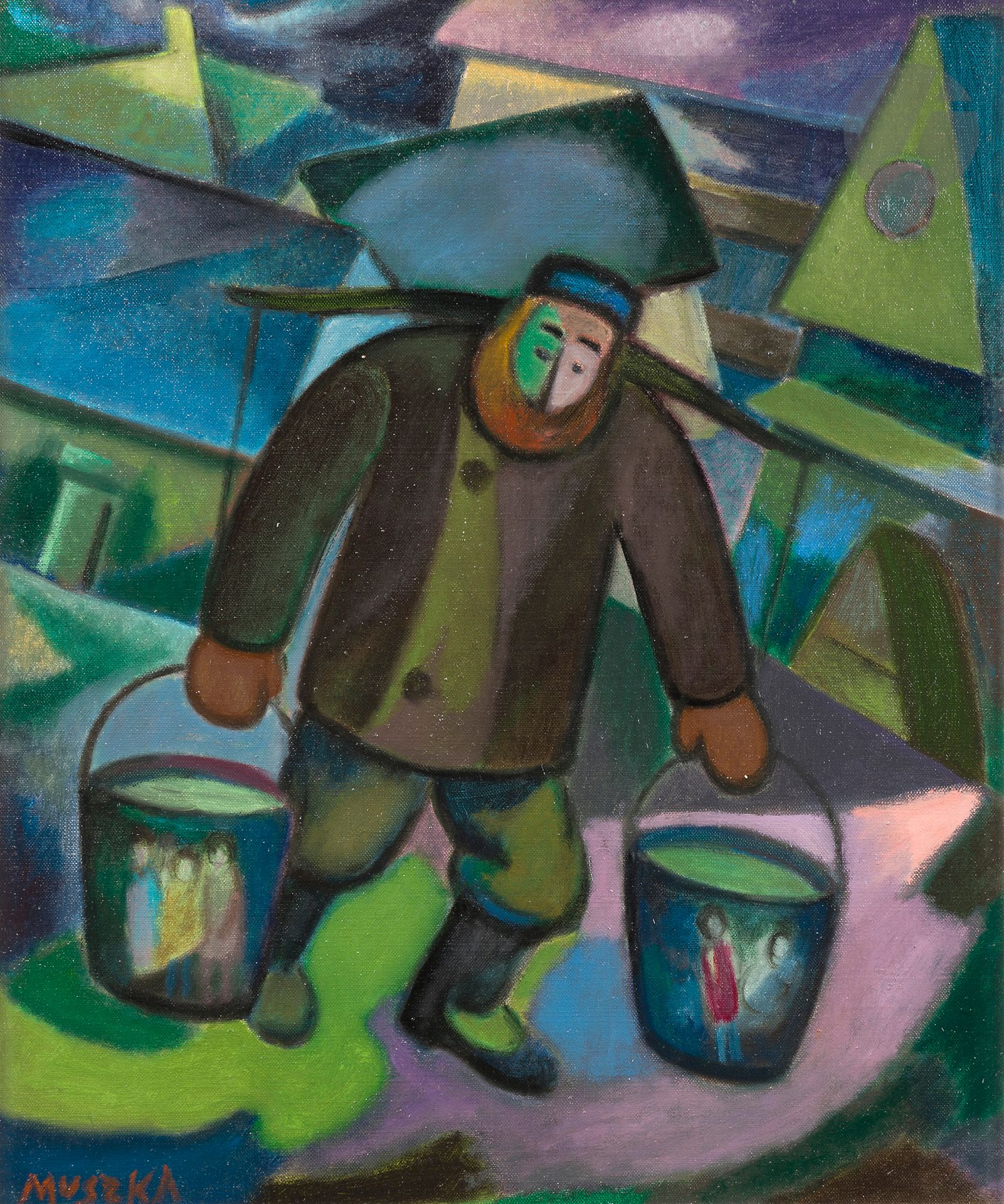 Adam Aron MUSZKA (1914-2005)
Water carrier
Oil on canvas.
Signed lower left.
55 x 46 cm