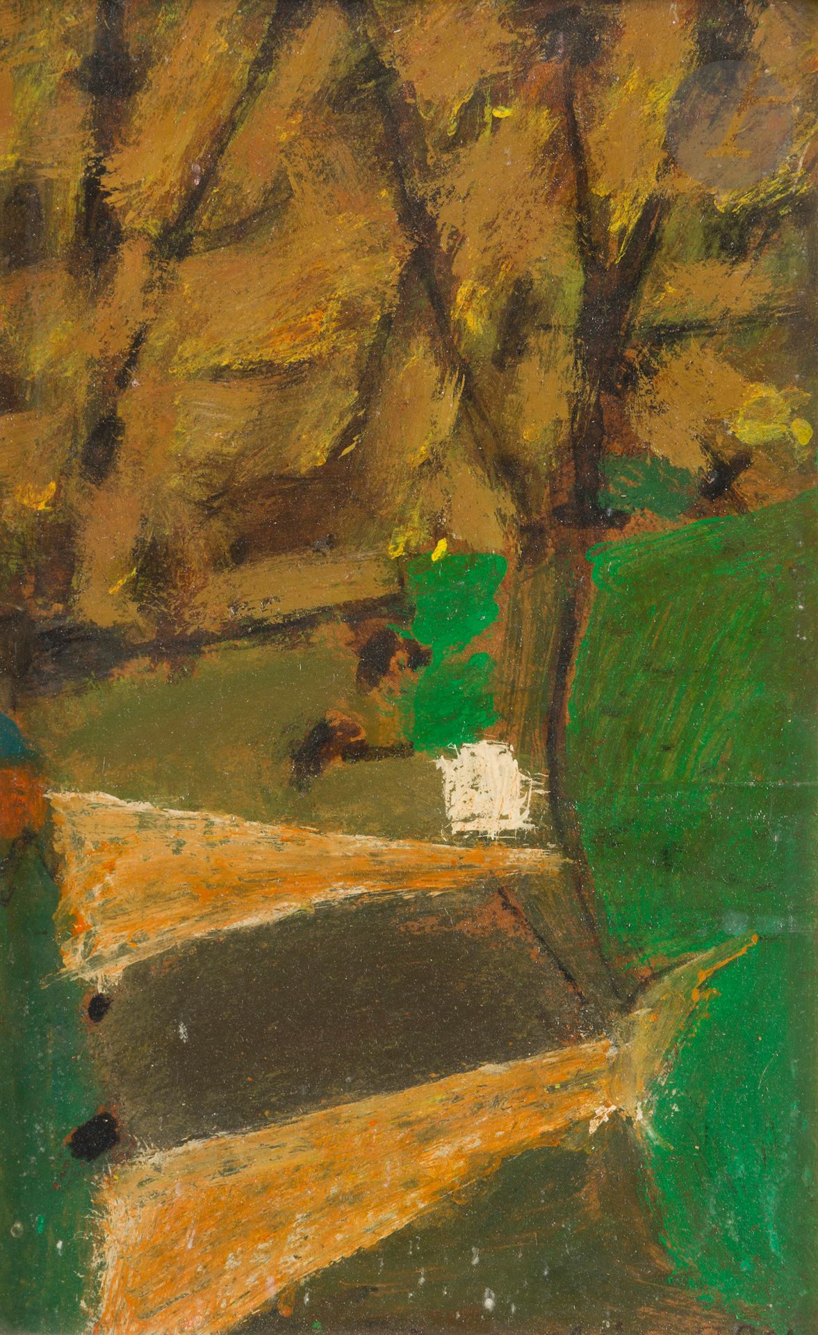 Piotr POTWOROWSKI (1898-1962)
Paysage, 1961
Huile sur carton.
Monogrammée, datée et dédicacéeà Géraldine en pied. 
34 x 22 cm

Provenance : 
Collection Harry Morton-Colville, Paris.