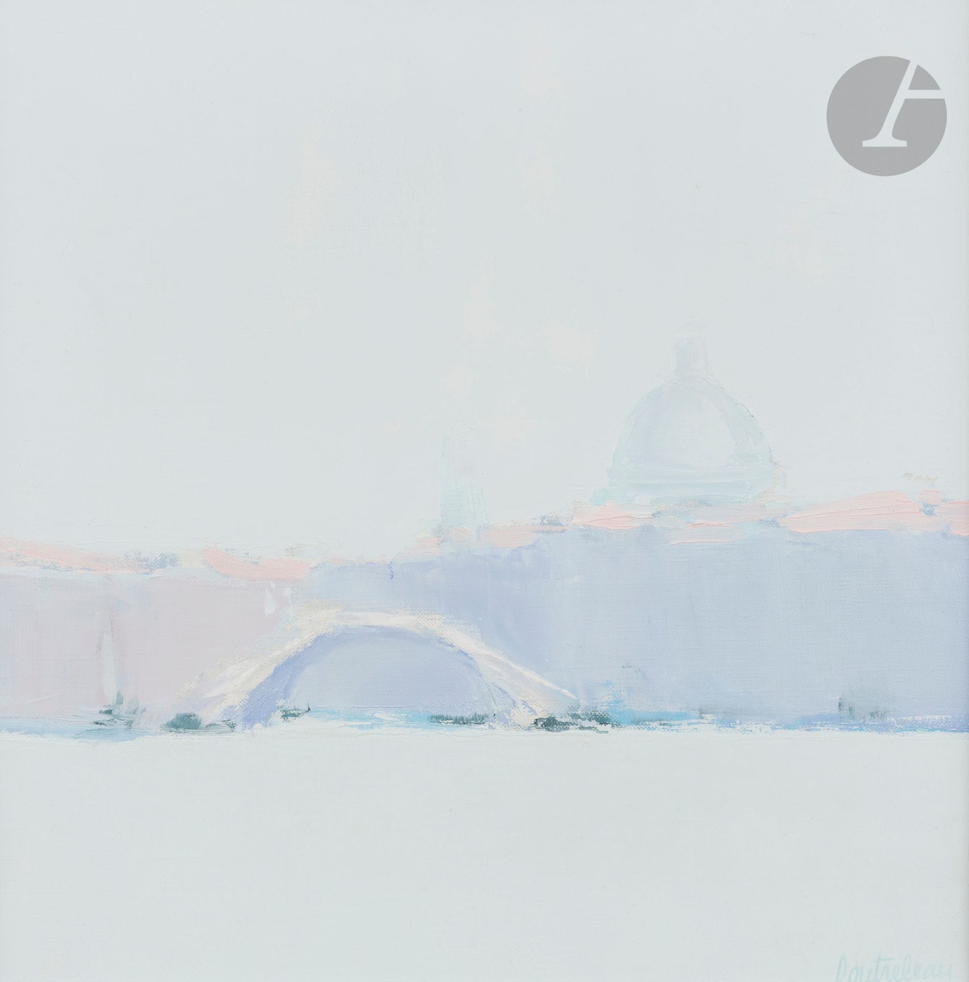 Pierre DOUTRELEAU (né en 1938)
La Salute vue du Grand Canal
Huile sur toile.
Signée en bas à droite.
Dédicacée au dos.
30 x 30 cm