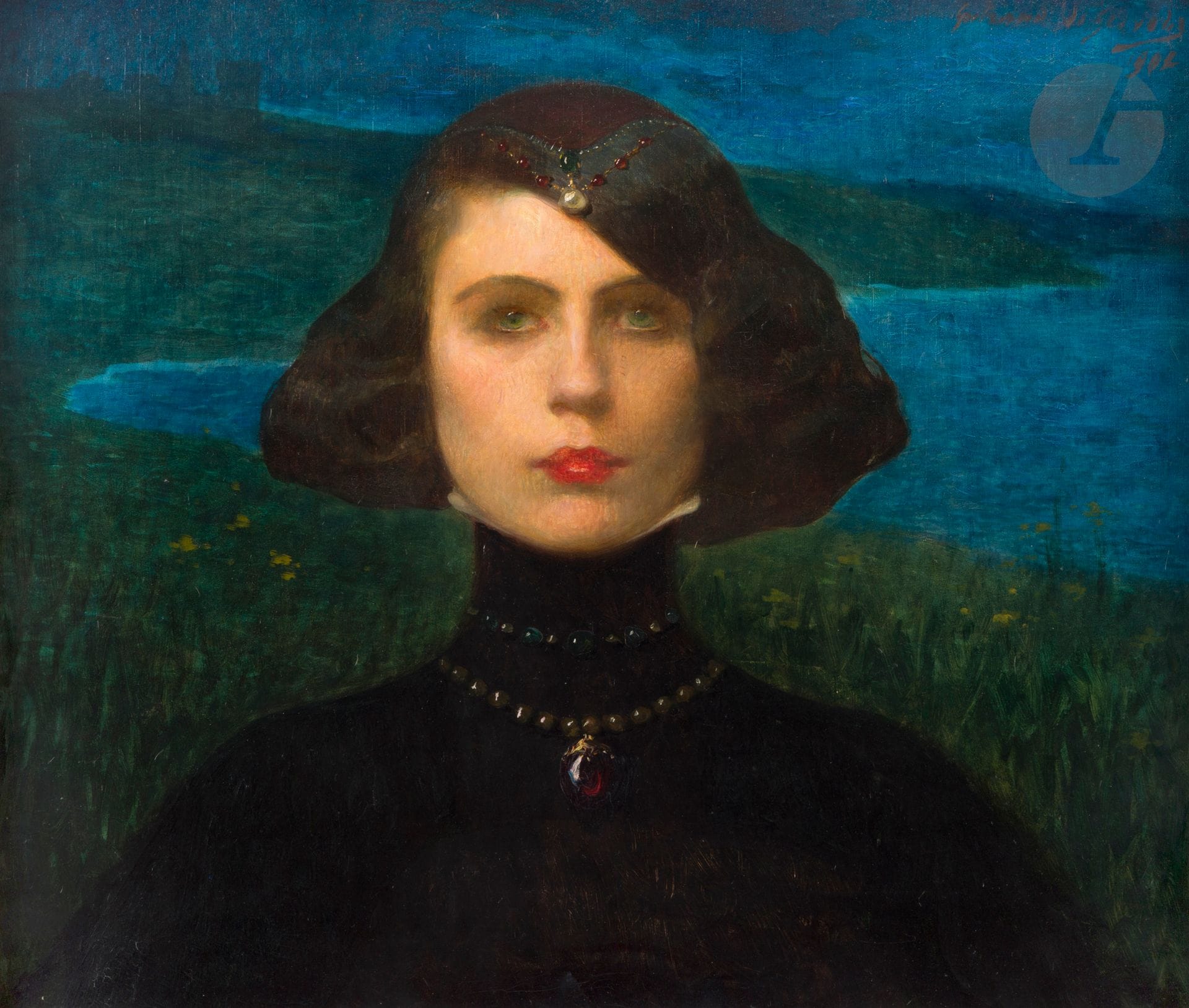 Lucien-Victor GUIRAND de SCEVOLA (1871-1950)
Portrait de femme, 1902
Huile sur toile.
Signée et datée en haut à droite.
Dans son cadre d'époque.
47,5 x 54 cm

Nous remercions Monsieur Rik Wassenaar d'avoir confirmé l'authenticité de cette œuvre.