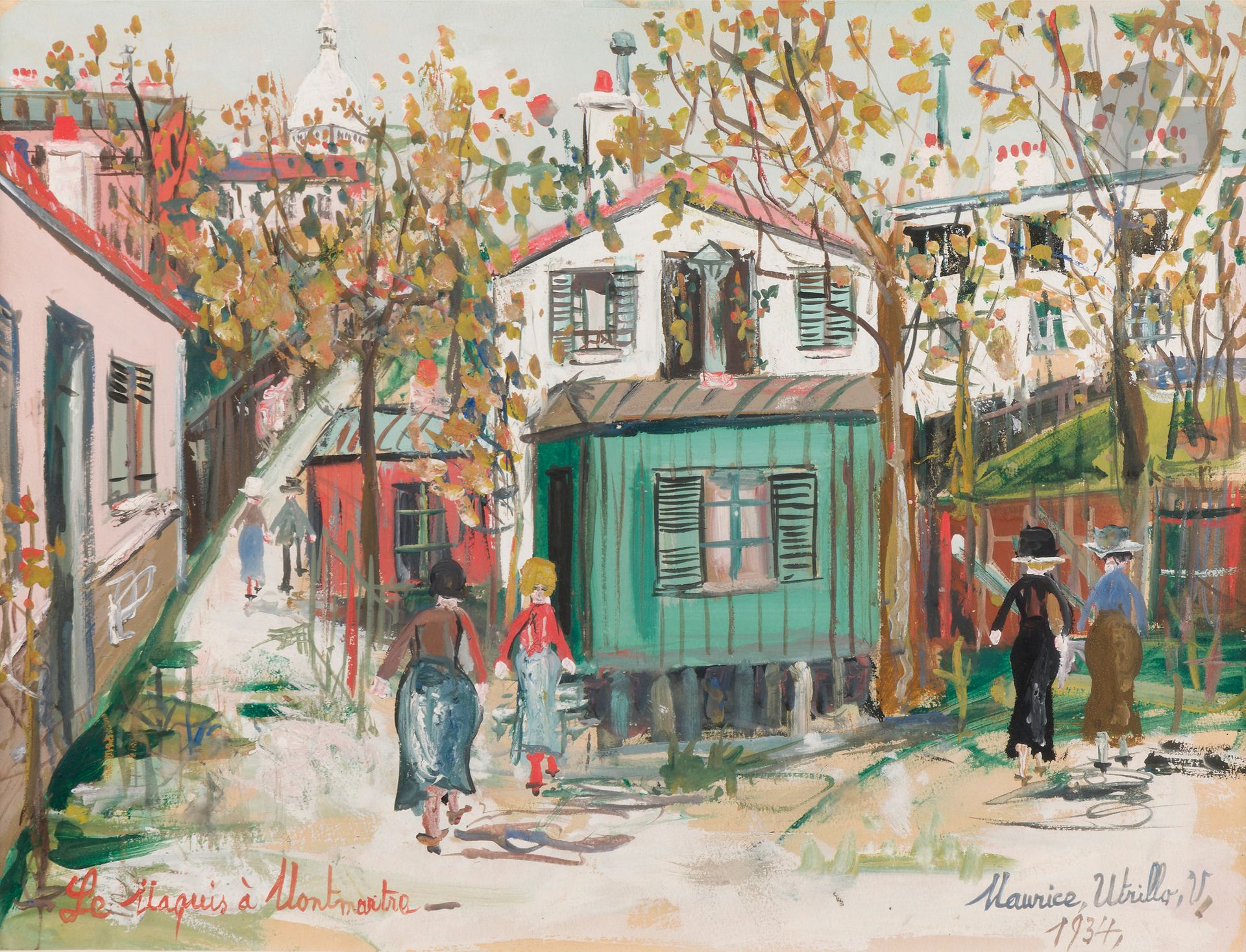 Maurice UTRILLO (1883 - 1955)
Le Maquis à Montmartre, 1934
Gouache.
Signée et datée en bas à droite.
Titrée en bas à gauche.
30 x 40 cm

Provenance : 
Collection du Dr. Alexandre Roudinesco. Par descendance.

Un certificat du Comité Utrillo pourra être remis à l’acquéreur, à sa demande et à sa charge.