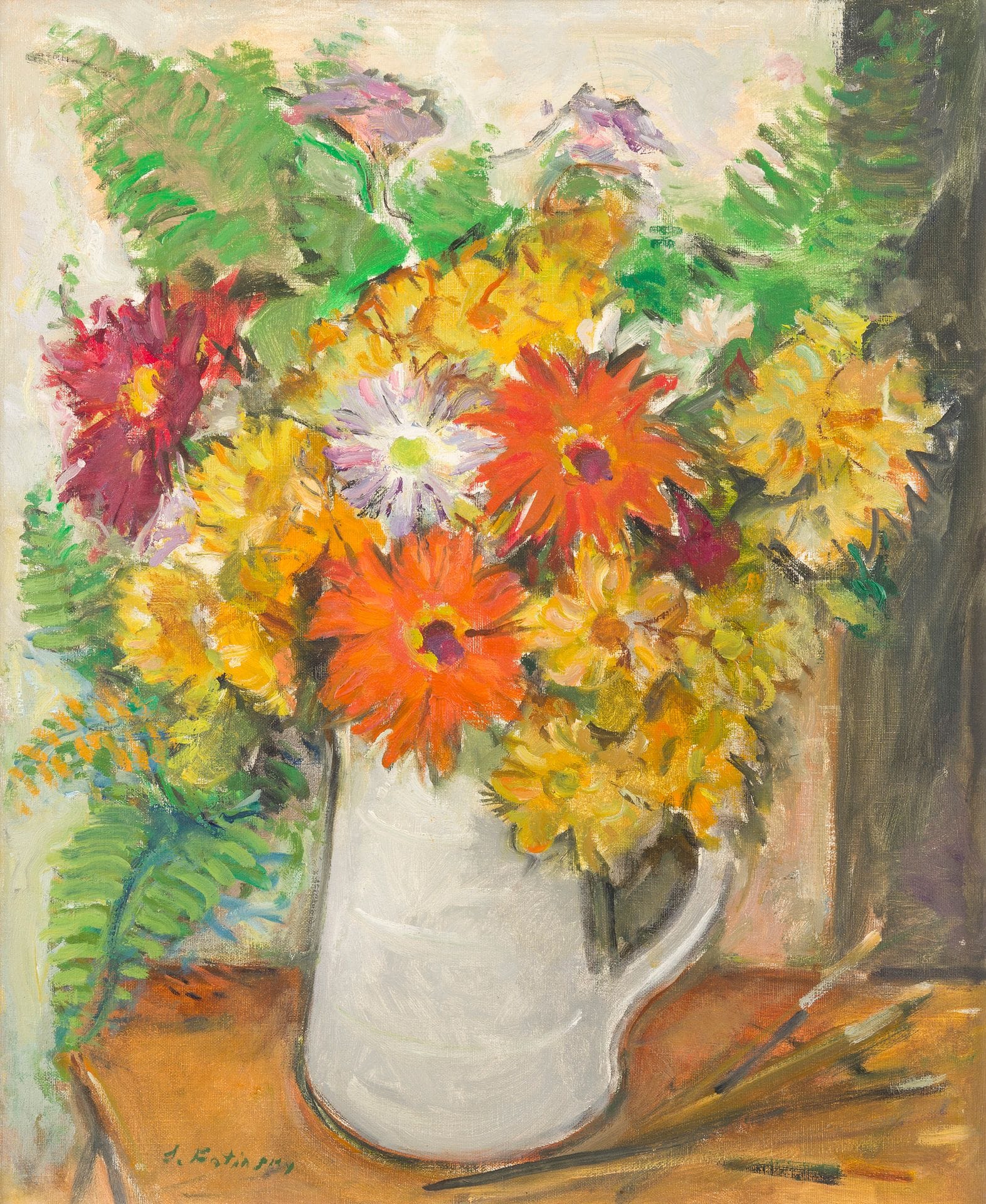 Serge FOTINSKY (1887-1971)
Bouquet de fleurs
Huile sur toile.
Signée en bas à gauche.
54 x 46 cm

Provenance : 
Vente Me Renaud (étiquette au dos).