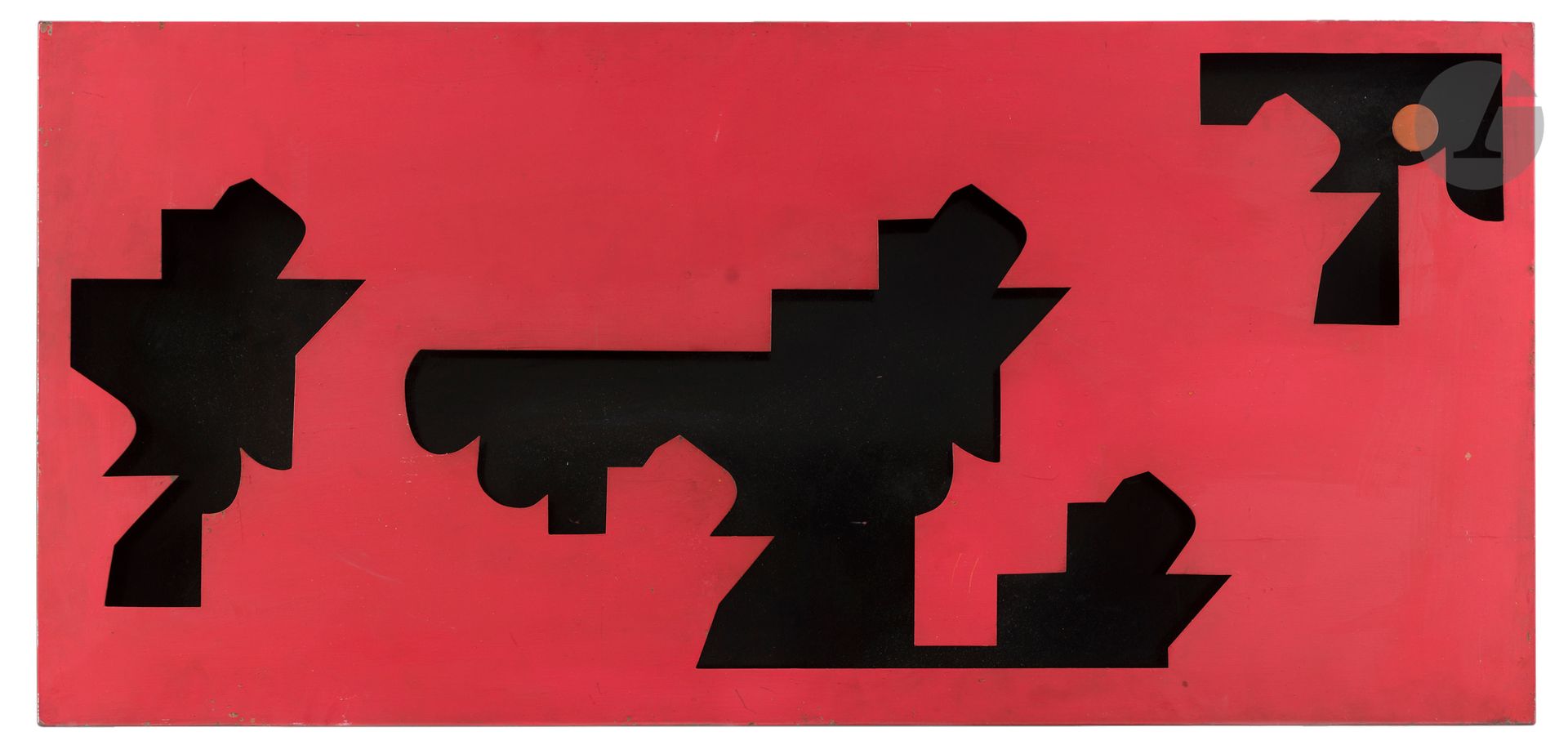Émile GILIOLI (1911-1977)
Jeunesse, vers 1967 -1968
Relief en tôle découpée et peinte.
Cachet de l’atelier au dos.
59,5 x 130,5 x 6,5 cm

Provenance :
Vente Millon, Paris, 28 mars 2014, n°99.

Œuvre en rapport :
Jeunesse, tapisserie de Beauvais tissée en 1969 reproduite in Gilioli, Galerie Veranneman, Bruxelles, 7 mai - 29 mai 1971, p. 111 ; Gilioli, 1911-1977, Fondation Coubertin, Saint-Rémy-lès-Chevreuse, 9 septembre - 15 novembre 1998, n° 42, catalogue, p. 39.