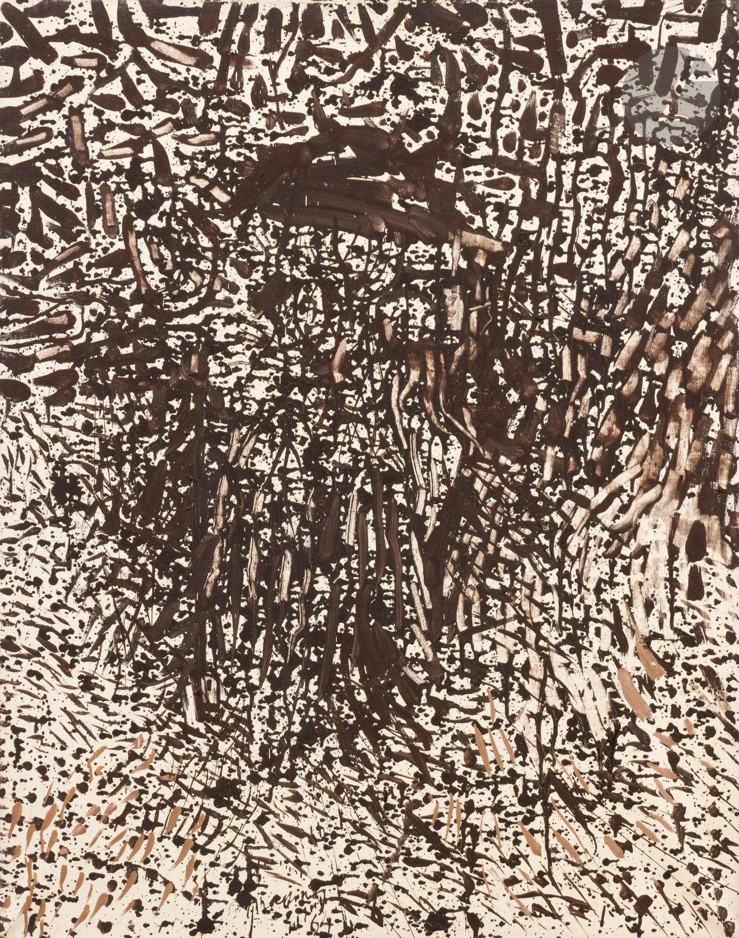 Mario PRASSINOS (1916-1985)
Prétextat, 1964
Huile sur toile.
Signée et datée en bas vers la gauche.
Datée et située au dos.
92 x 73 cm

Provenance : 
- Atelier de l’artiste. 
- Galerie Guislain - Etats d’Art, Paris. Acquis directement auprès de Madame Yo Prassinos, veuve de l’artiste.

Exposition : 
Mario Prassinos, Œuvres de 1950 à 1970, Salons de la Malmaison, Cannes, 11 juillet - 20 septembre 1987, catalogue, reproduit p. 48.