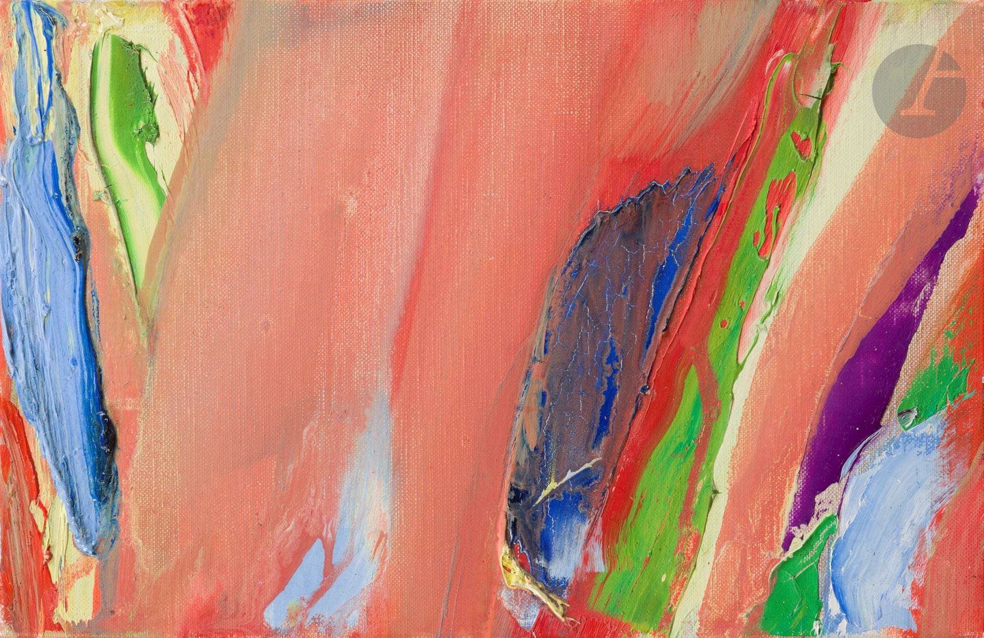 Olivier DEBRÉ (1920-1999)
Brun-rouge aux taches vives des tilleuls d’été, 1992
Huile sur toile.
Signée, datée et titrée au dos.
24 x 36 cm

Provenance : 
Galerie Louis Carré, Paris (étiquette au dos sur le châssis).

Un certificat de Mme Sylvie Debré-Huerre, en date du 24 novembre 2015, sera remis à l’acquéreur.