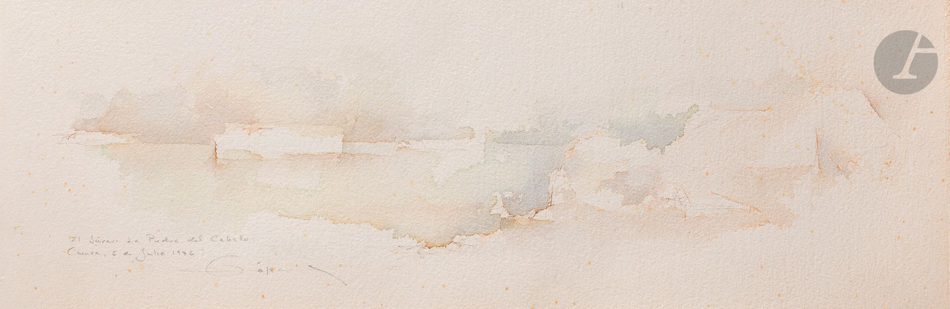 Fernando ZOBEL DE AYALA [philippin] (1924-1984)
Aquarelle n° 2, 1976
Aquarelle.
Signée, datée, située et annotée en bas à gauche.
18,5 x 57 cm

Provenance : 
- Galerie Jacob, Paris (tampon et étiquette sur un fragment du dos de l’encadrement).
- Vente Me Francis Briest, Hotel Drouot, Paris, 12 octobre 1990, n°307.
- Collection particulière, Paris. Acquis lors de cette dernière.