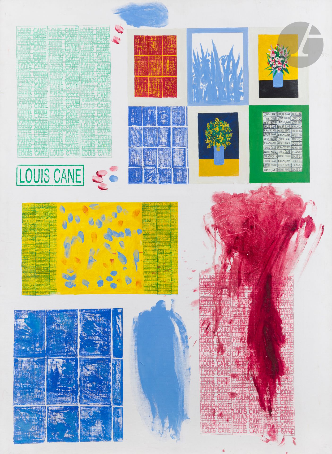 Louis CANE (né en 1943)
Peinture française, 1990
Huile sur toile.
Signée, datée et titrée au dos.
130 x 97 cm

Œuvre en rapport : 
Louis Cane, Peinture abstraite, huile sur toile, 1990, 130 x 97 cm reproduit in Louis Cane, Louis Cane : Peintures, 1967-2005,Paris: Différence Galerie 14, 2006, reproduit p. 297.