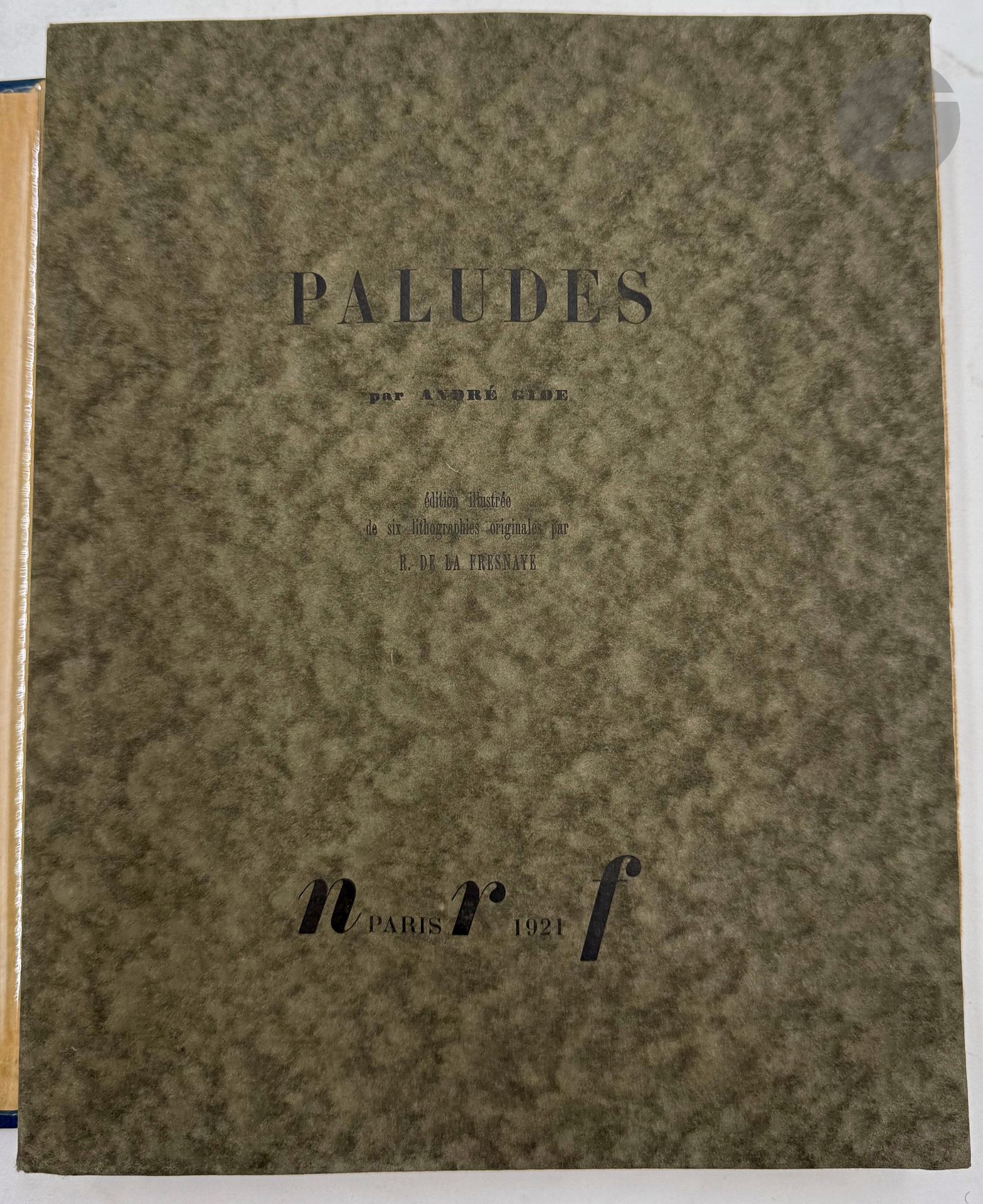 LA FRESNAYE (Roger de) - GIDE (André).
Paludes.
Paris : NRF, 1921. — In-4, broché, couverture rempliée, chemise et étui cartonnés.
Édition de luxe tirée à 312 exemplaires numérotés sur papier pur fil Lafuma, illustrée de 6 lithographies originales à pleine page du peintre cubiste Roger de LA FREYSNAYE (1885-1925).

Exemplaire très bien conservé, provenant de la bibliothèque du peintre espagnol Ignacio Zuloaga y Zabaleta (1870-1945).
Provenance : Ignacio Zuloaga, avec ex-libris dessiné par lui-même.