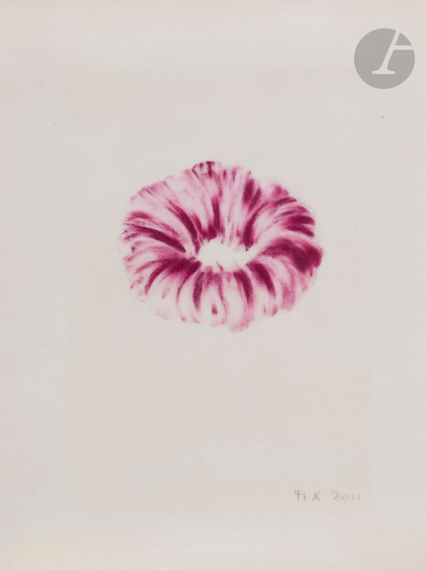 Mâkhi XENAKIS (née en 1956)
Gouffre rose, 2011
Pastel sur papier.
Monogrammé et daté en bas à droite.
19,5 x 13 cm