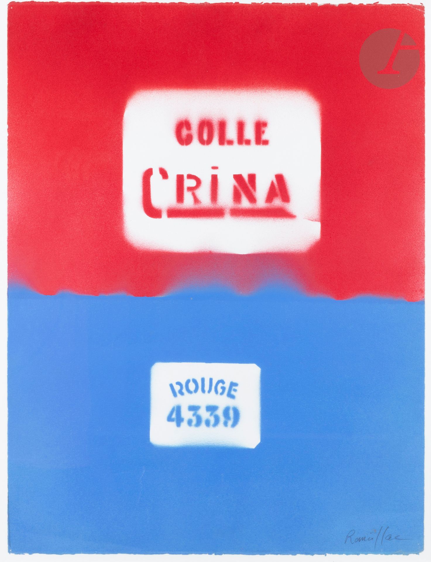 Bernard RANCILLAC (1931-2021)
Rouge 4339, 1985
Stencils on paper.
Signed lower right.
65 x 50 cm

This work will be included in the artist's catalog raisonné currently being prepared by Madame Nathalie Rancillac.

We would like to thank Madame Nathalie Rancillac for the information she provided.