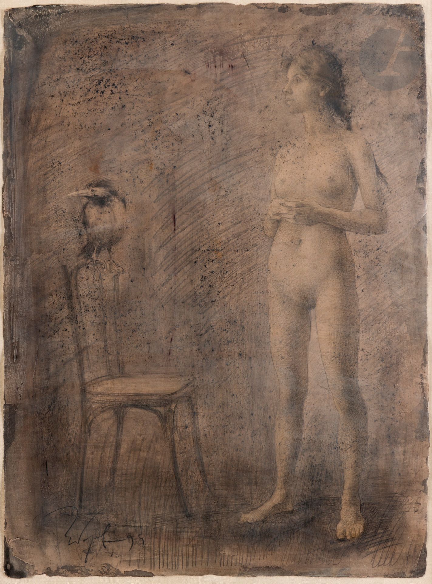 Boris ZABOROV [Belarusian] (1935-2001)
Young Nude Woman with Bird, 1999
Graphite, ink and watercolor.
Signed and dated lower left.
46 x 34 cm

Provenance : 
Artcurial sale, Paris, February 22, 2006, no. 261.