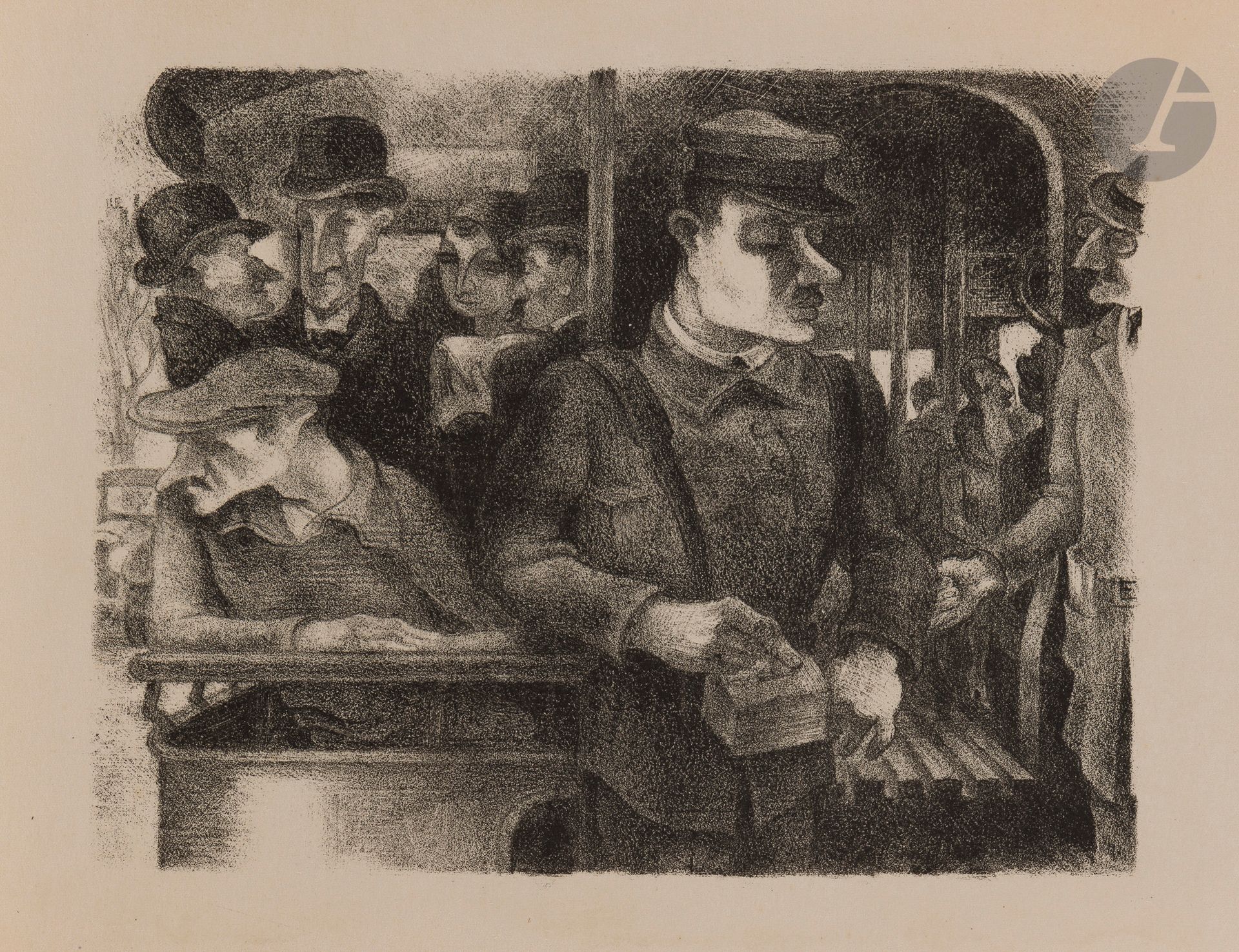 Yves Alix – Capon – Ceria – Clairin – Gernez – Gimmi Latapie – Lotiron – Savin – Vergé-Sarrat
La Rue à Paris. Dix lithographies. L’Amour de l’Art éditeur, Paris, [1930]. Un album, 330 x 260, contenant 10 lithographies. Très belles épreuves sur vélin glacé crème. Pli cassé oblique en marge droite à la planche de Caron. Toutes marges. Rare. Chemise de vélin gris de l’édition à rabat portant une étiquette imprimée.