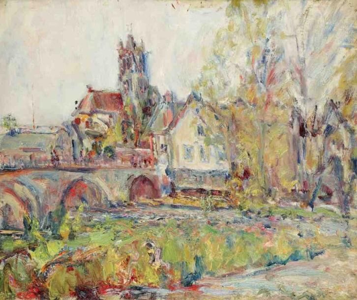 Paul KRON (1869-1936)
Le village.Huile sur toile.Non signée.60 x 73 cm