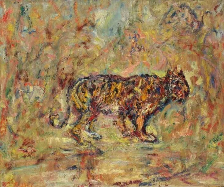 Paul KRON (1869-1936)
Le tigre, 1921.Huile sur toile.Signée et datée en bas à gauche.60 x 73 cm