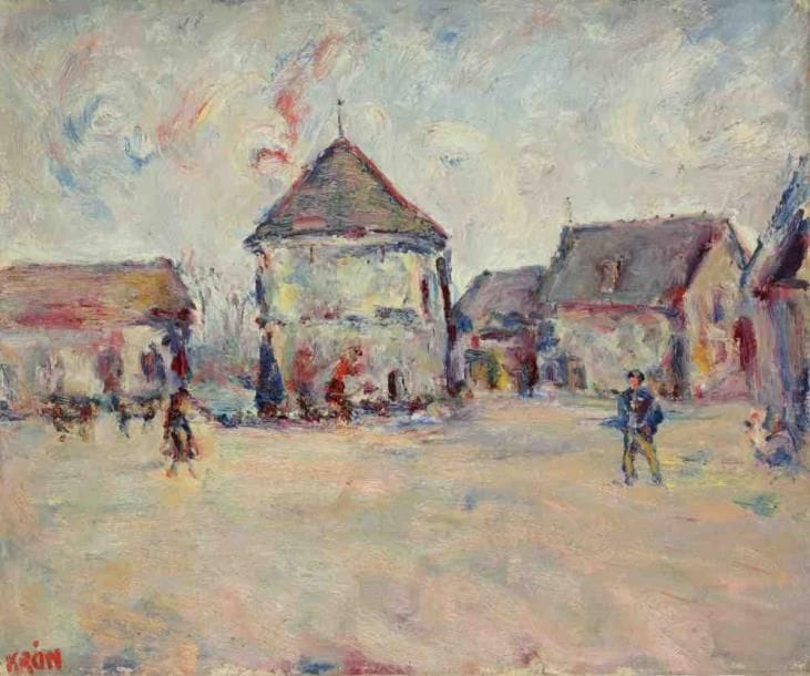 Paul KRON (1869-1936)
Le pigeonnier.Huile sur toile.Signée en bas à gauche.60 x 73 cm