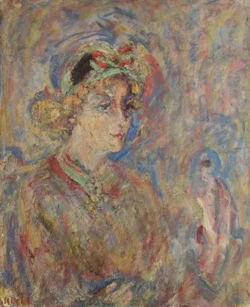 Paul KRON (1869-1936)
Femme au chapeau.Huile sur toile.Signée en bas à gauche.81 x 65 cm
