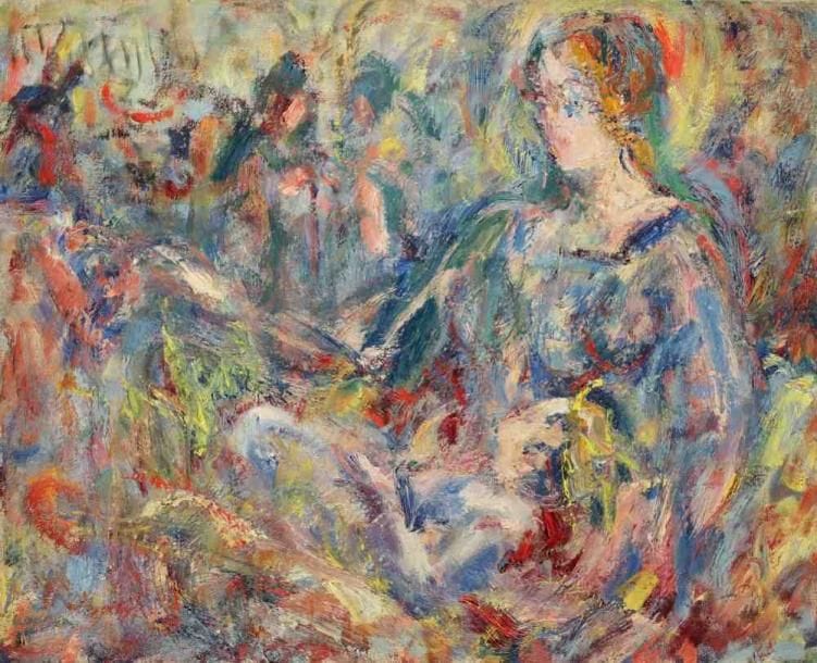 Paul KRON (1869-1936)
Femme assise.Huile sur toile.Non signée.65 x 81 cm
