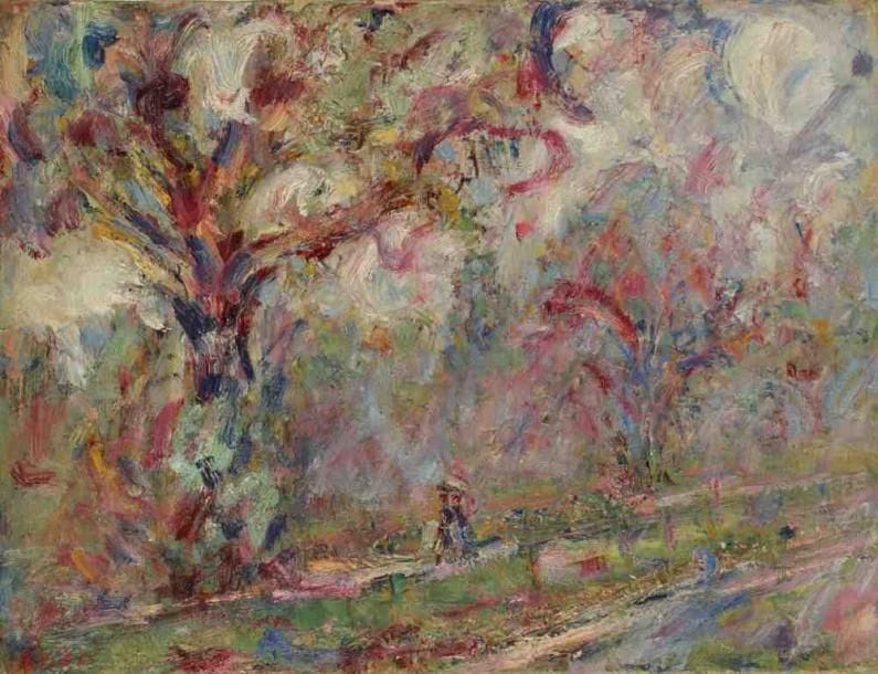 Paul KRON (1869-1936)
Femme au bord du ruisseau.Huile sur toile.Signée en bas à gauche.46 x 61 cm
