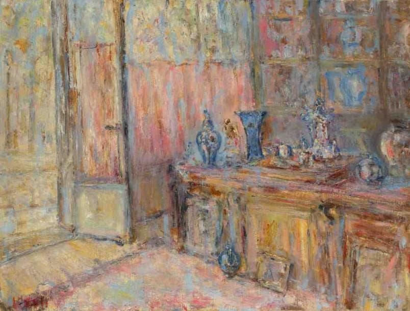 Paul KRON (1869-1936)
Le magasin de faïences de l?artiste.Huile sur toile.Signée en bas à gauche.46 x 61 cm