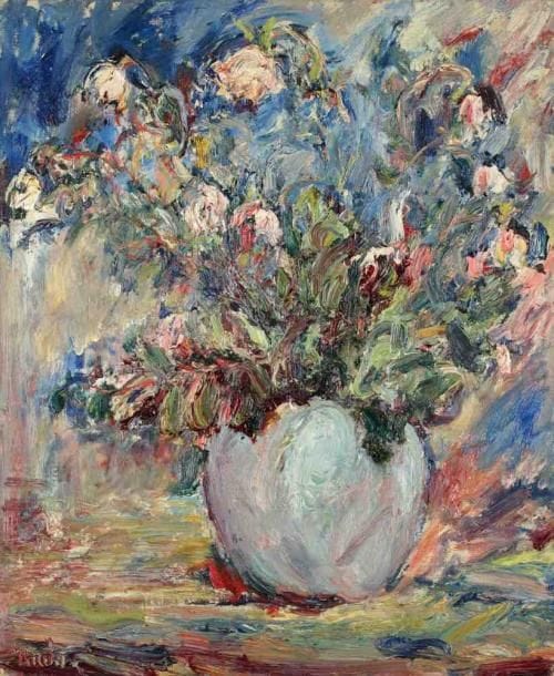 Paul KRON (1869-1936)
Les roses.Huile sur toile.Signée en bas à gauche.73 x 60 cm