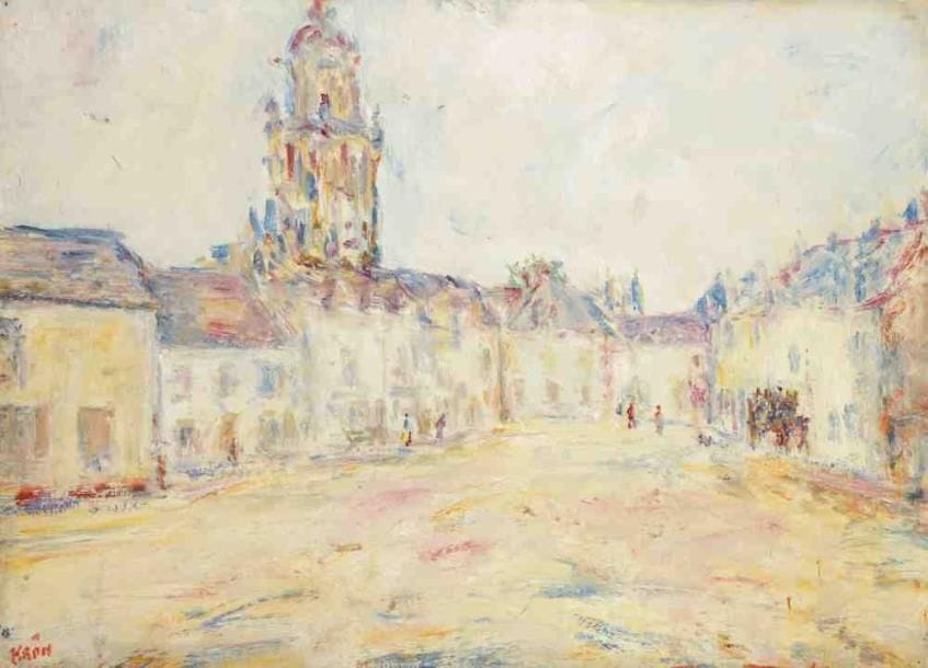 Paul KRON (1869-1936)
Place du village.Huile sur toile.Signée en bas à gauche.65 x 92 cm