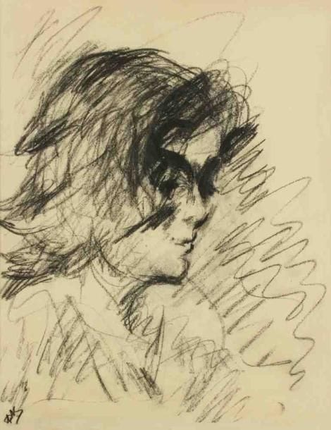 Paul KRON (1869-1936)
Portrait de femme.Fusain.Monogrammé en bas à gauche.40 x 31 cm