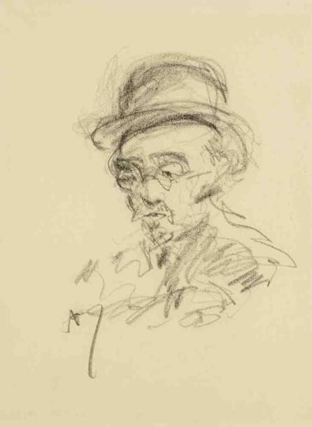Paul KRON (1869-1936)
Portrait d?homme au chapeau.Fusain.Monogrammé en bas à gauche.32 x 24 cm