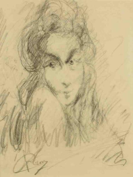 Paul KRON (1869-1936)
Portrait de femme.Fusain.Signé en bas à gauche.41 x 31 cm