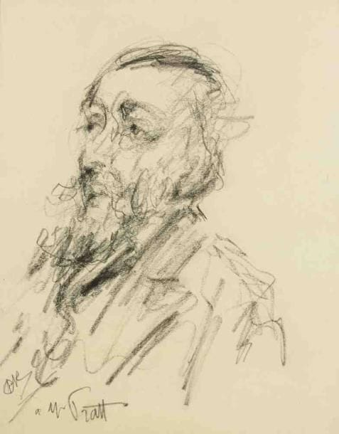 Paul KRON (1869-1936)
Portrait de Monsieur Pratt.Fusain.Monogrammé en bas à gauche et dédicacé.27 x 21 cm