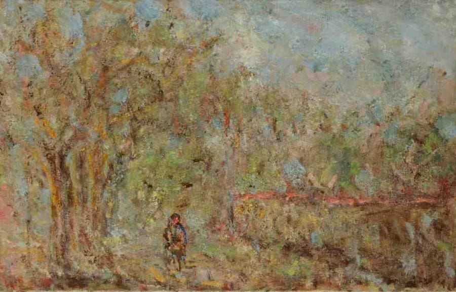 Paul KRON (1869-1936)
Le pêcheur.Huile sur toile.Signée en bas à gauche.22 x 35 cm