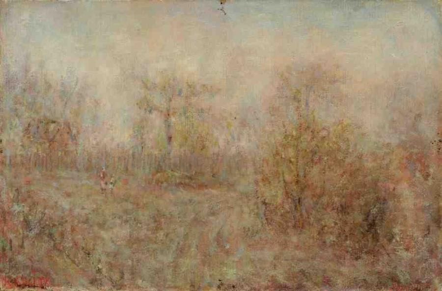 Paul KRON (1869-1936)
Paysage de campagne.Huile sur toile.Signée en bas à gauche.27 x 41 cm