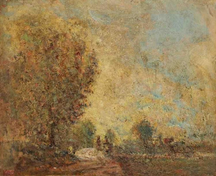 Paul KRON (1869-1936)
Paysage d?été.Huile sur toile.Signée en bas à gauche.33 x 41 cm