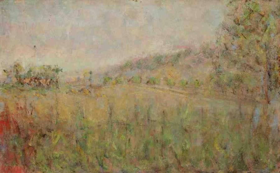 Paul KRON (1869-1936)
Paysage de campagne.Huile sur toile.Signée en bas à gauche.38 x 61 cm