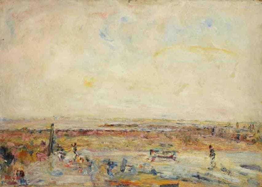 Paul KRON (1869-1936)
Marée basse en Bretagne.Huile sur toile.Signée en bas à gauche.(Petit manque).65 x 92 cm