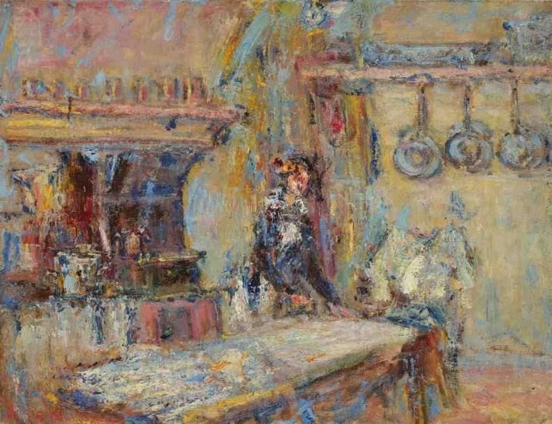 Paul KRON (1869-1936)
La repasseuse.Huile sur toile.Signée en bas à gauche.(Accident).46 x 61 cm