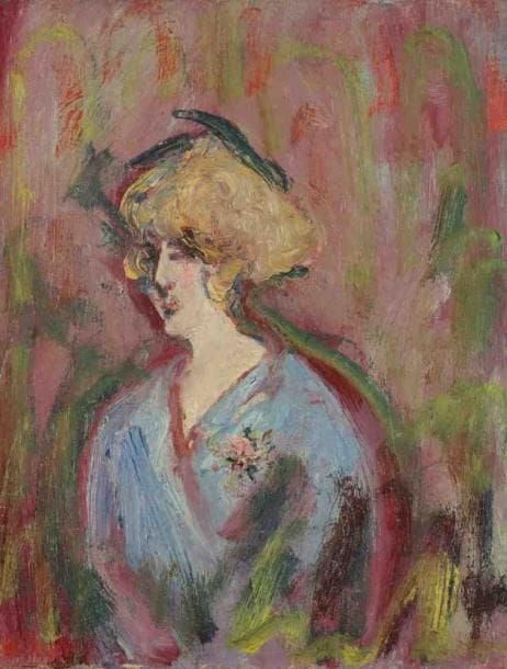 Paul KRON (1869-1936)
Femme à la robe bleue.Huile sur toile.Signée en bas à gauche.35 x 27 cm