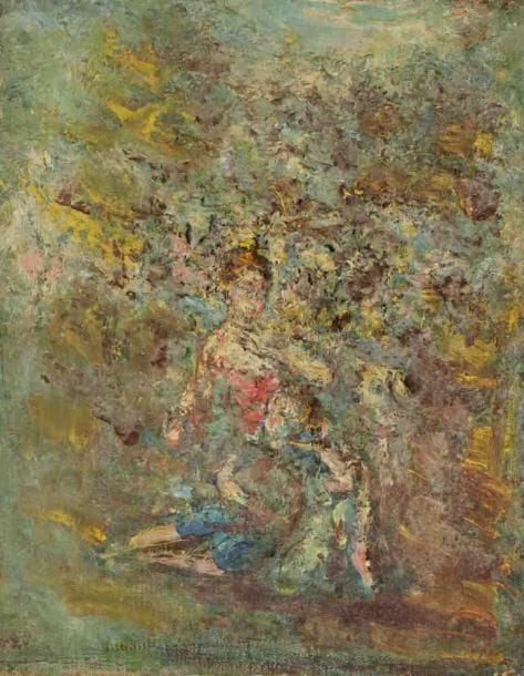 Paul KRON (1869-1936)
Femme à l?enfant.Huile sur toile.Non signée.24 x 19 cm
