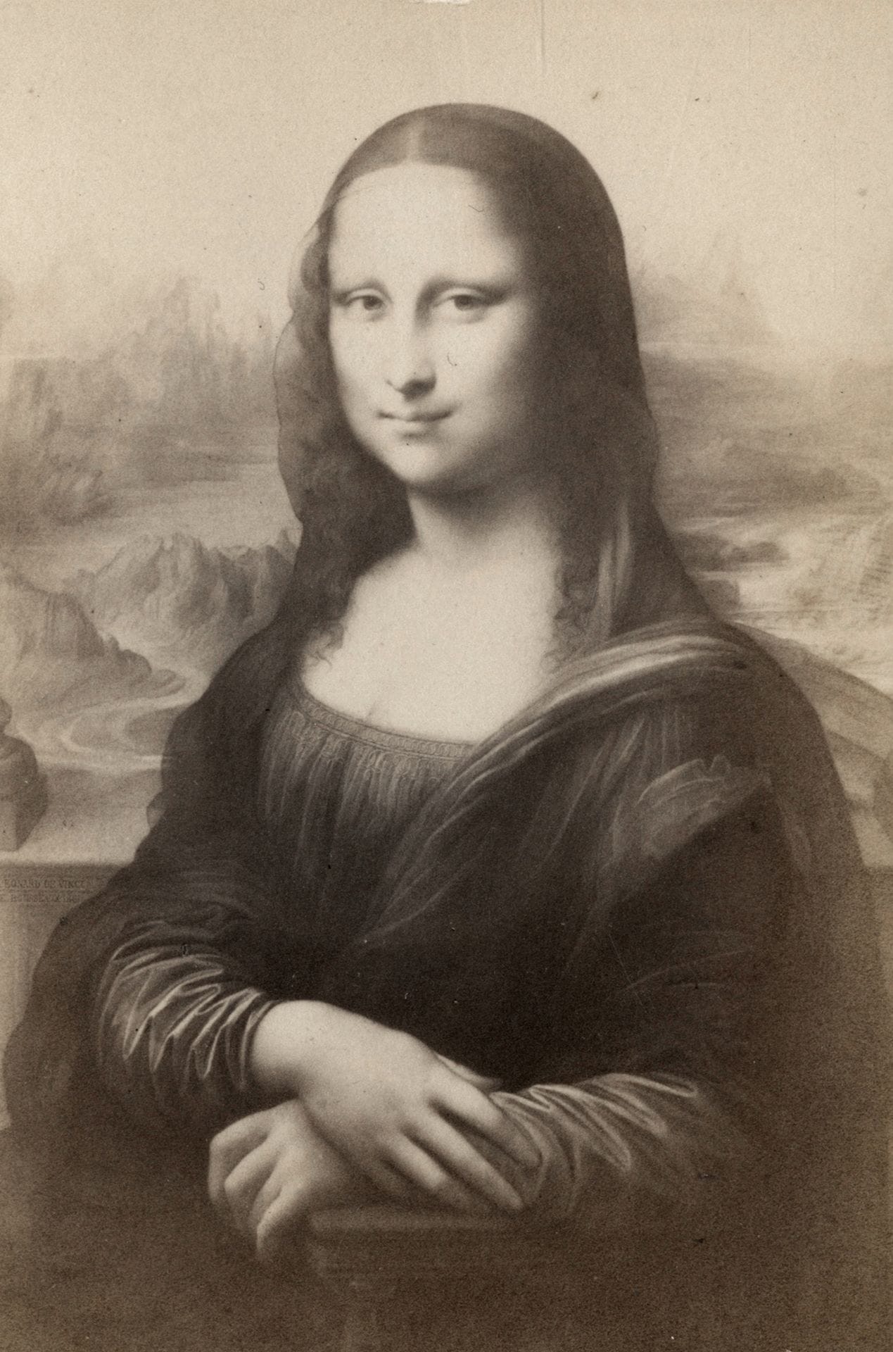 Goupil &amp; Cie
The Mona Lisa, 1864.
Albumen print, mounted on carte de visite studio board.
8.5 x 5.8 cm