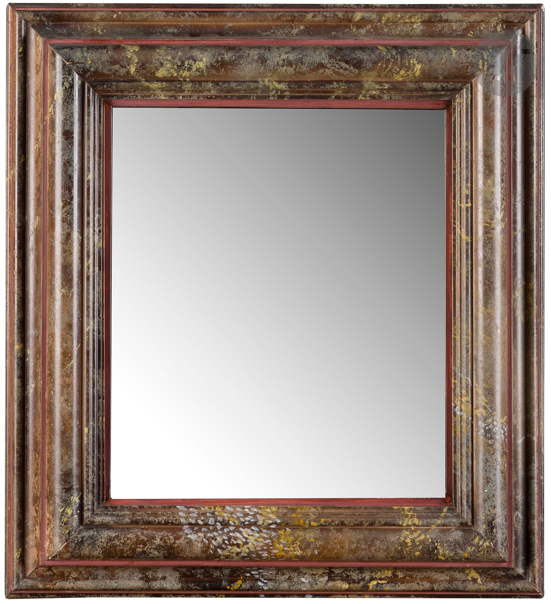 Miroir en bois peint en faux marbre.
Style italien du XVIIe siècle.
42  x 39 cm