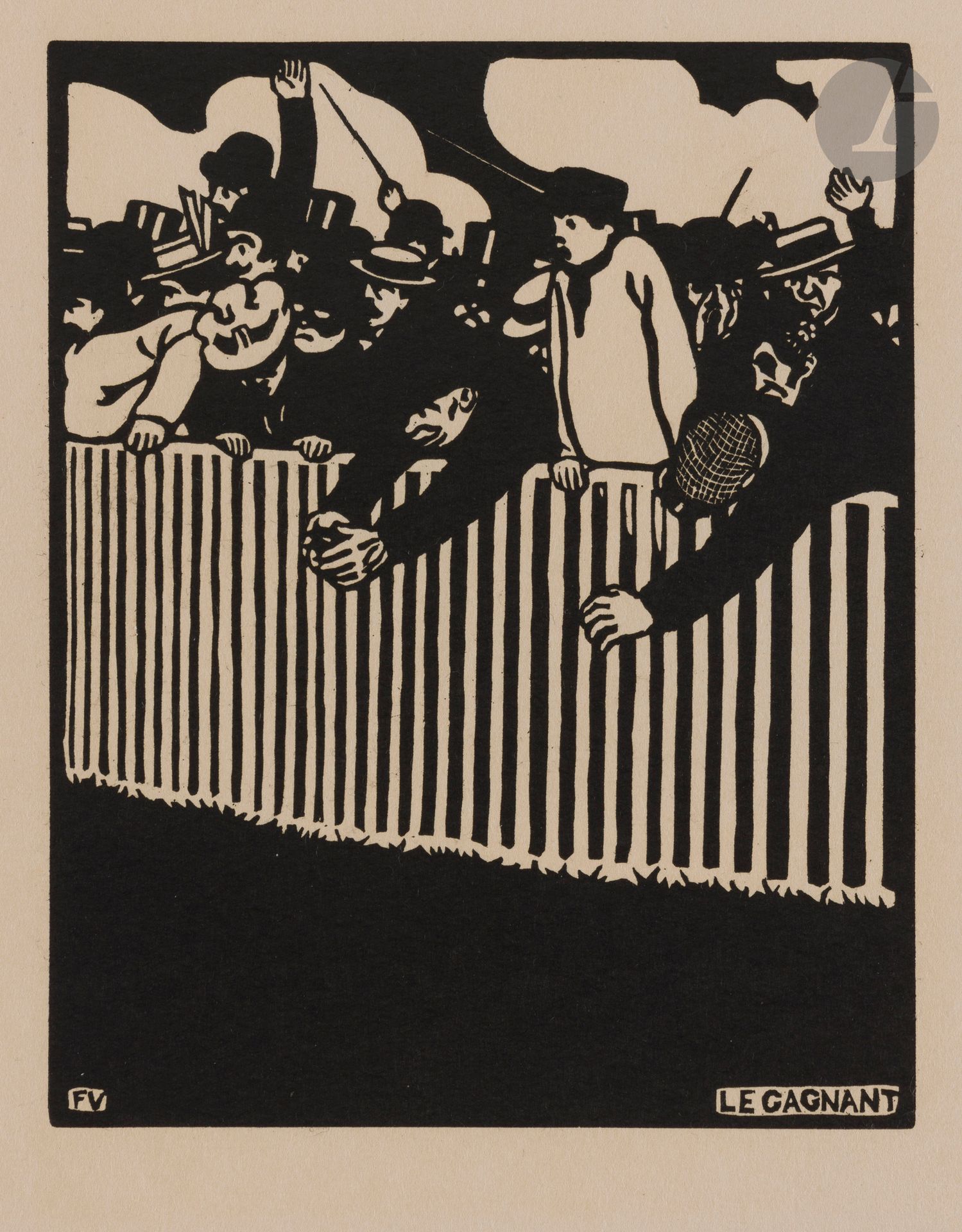 Félix Vallotton (1865-1925)
Le Gagnant. 1898. Bois gravé. 178x224. Vallotton et Goerg 201 c; Johnson 146. Très belle et fraîche épreuve sur japon, non signée comme à l’ordinaire. Toutes marges non ébarbées. A. Vollard éd.