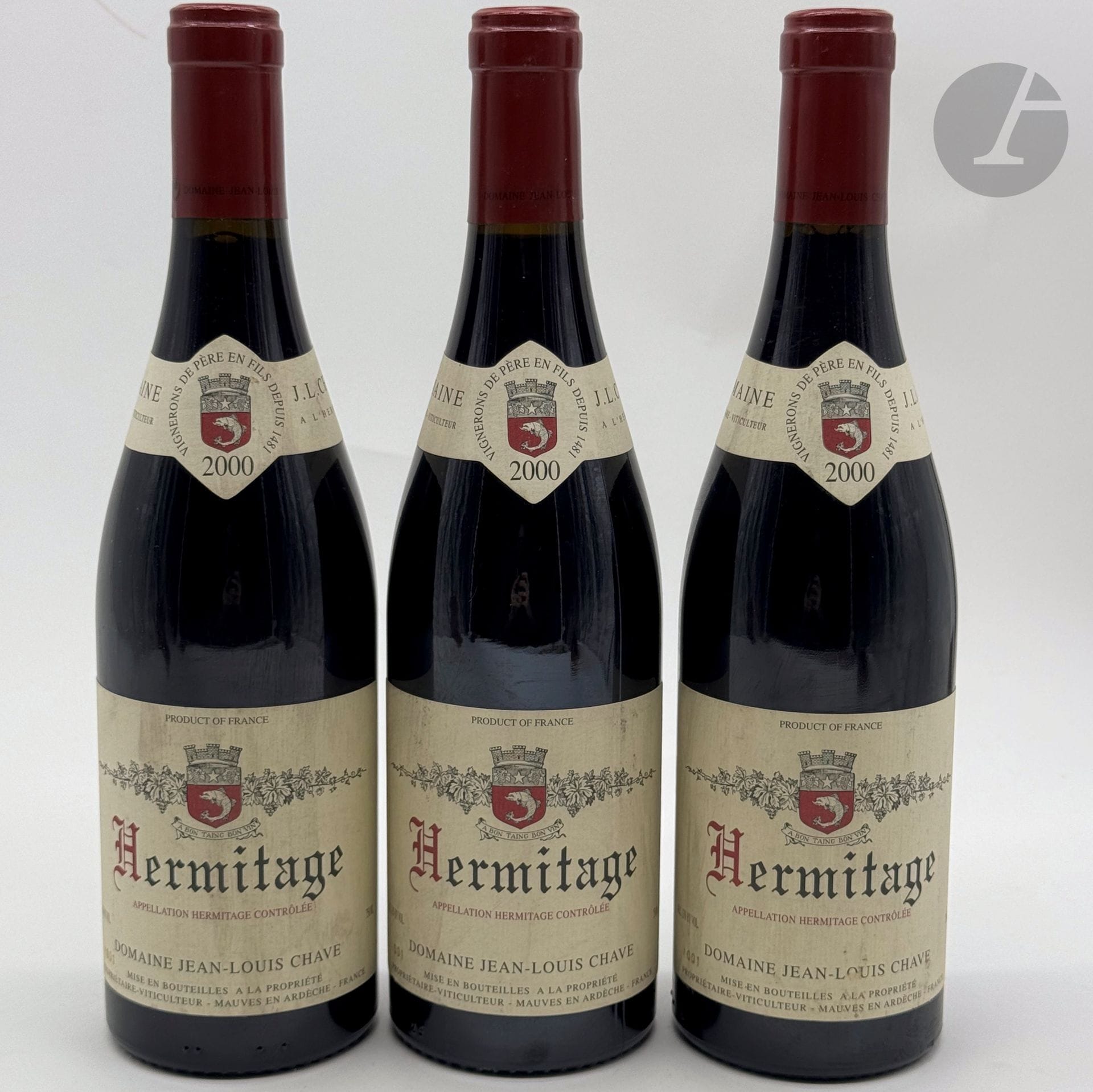 3 B HERMITAGE Rouge (e.t.h. légères; clm.s. légères), Domaine Jean-Louis Chave, 2000