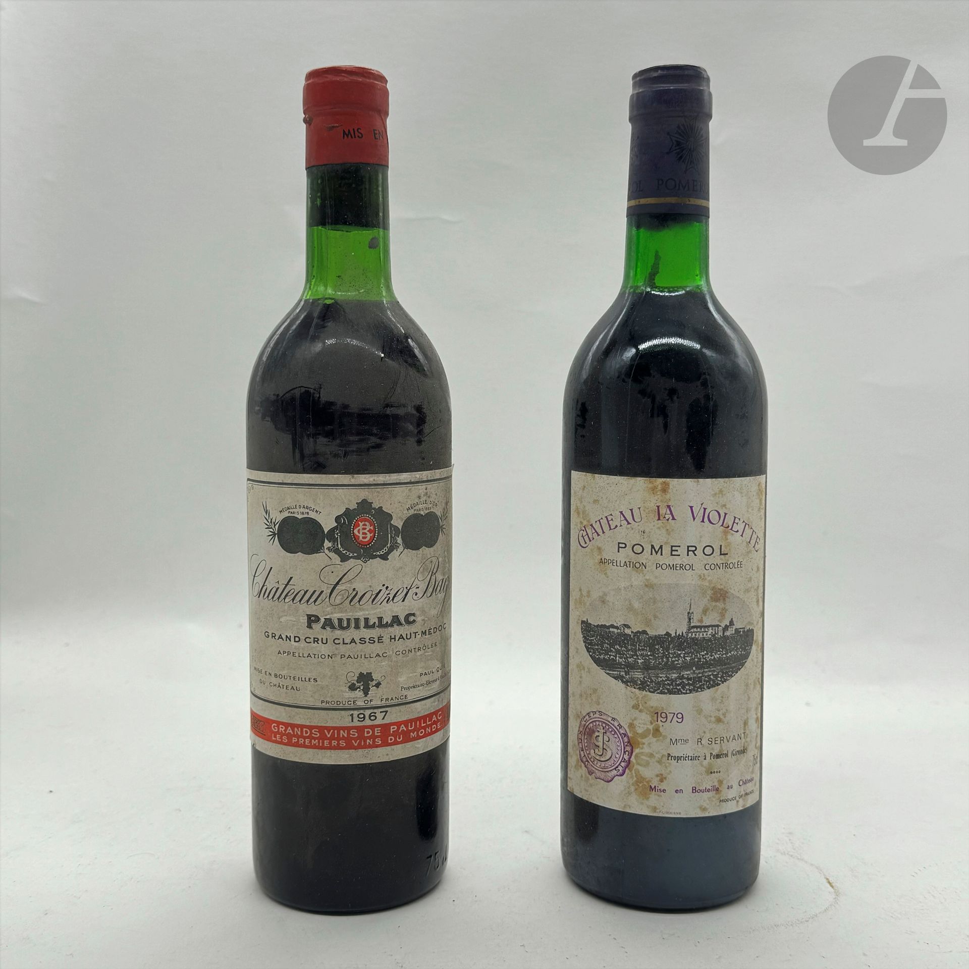 1 B CHÂTEAU CROIZET-BAGES (T.L.B; e.t.h.), GCC5 Pauillac, 1967
1 B CHÂTEAU LA VIOLETTE (T.L.B.+; e.t.h.), Pomerol, 1979