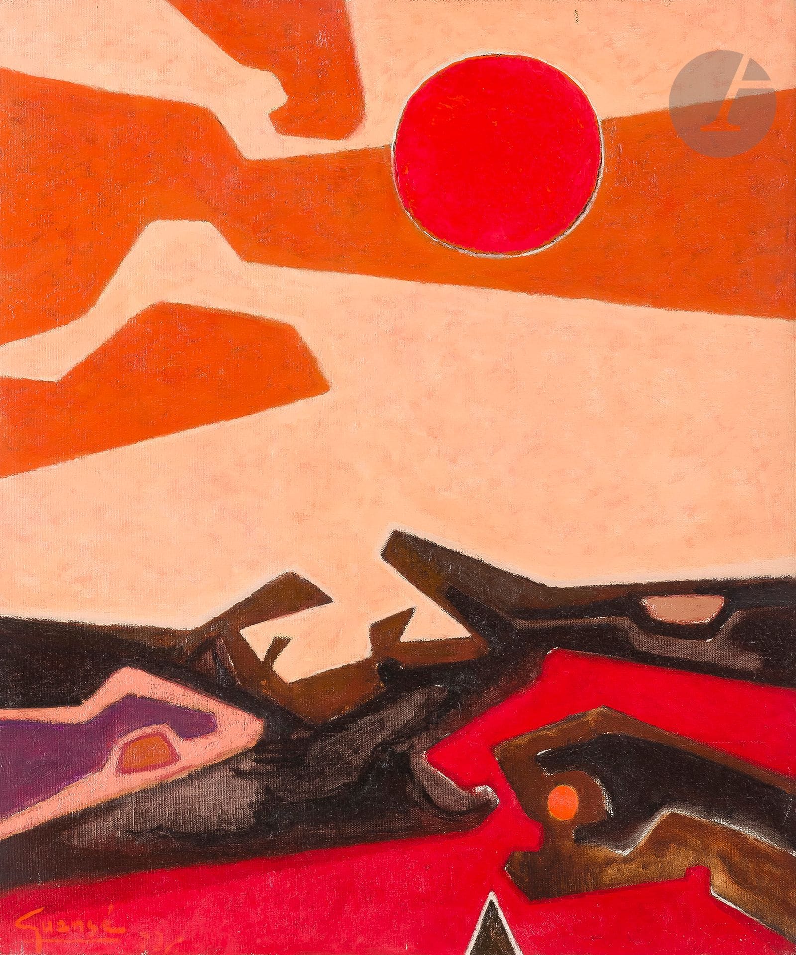 Antonio GUANSE (1926-2008)
Cruel earth, 1973
Oil on canvas.
Signed and dated lower left.
Signed, dated and titled on the back.
65 x 54 cm