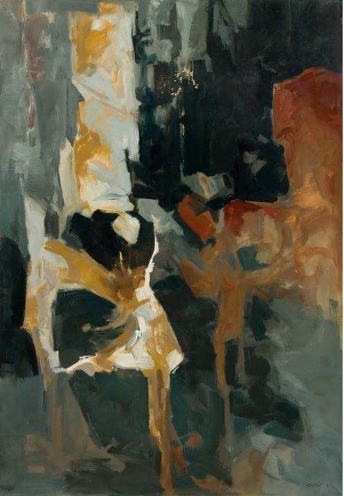 Paul KALLOS (1928-2001)
Crucifixion, 1961
Huile sur toile.
Signée et datée en bas à droite.
(Manques).
116 x 81 cm