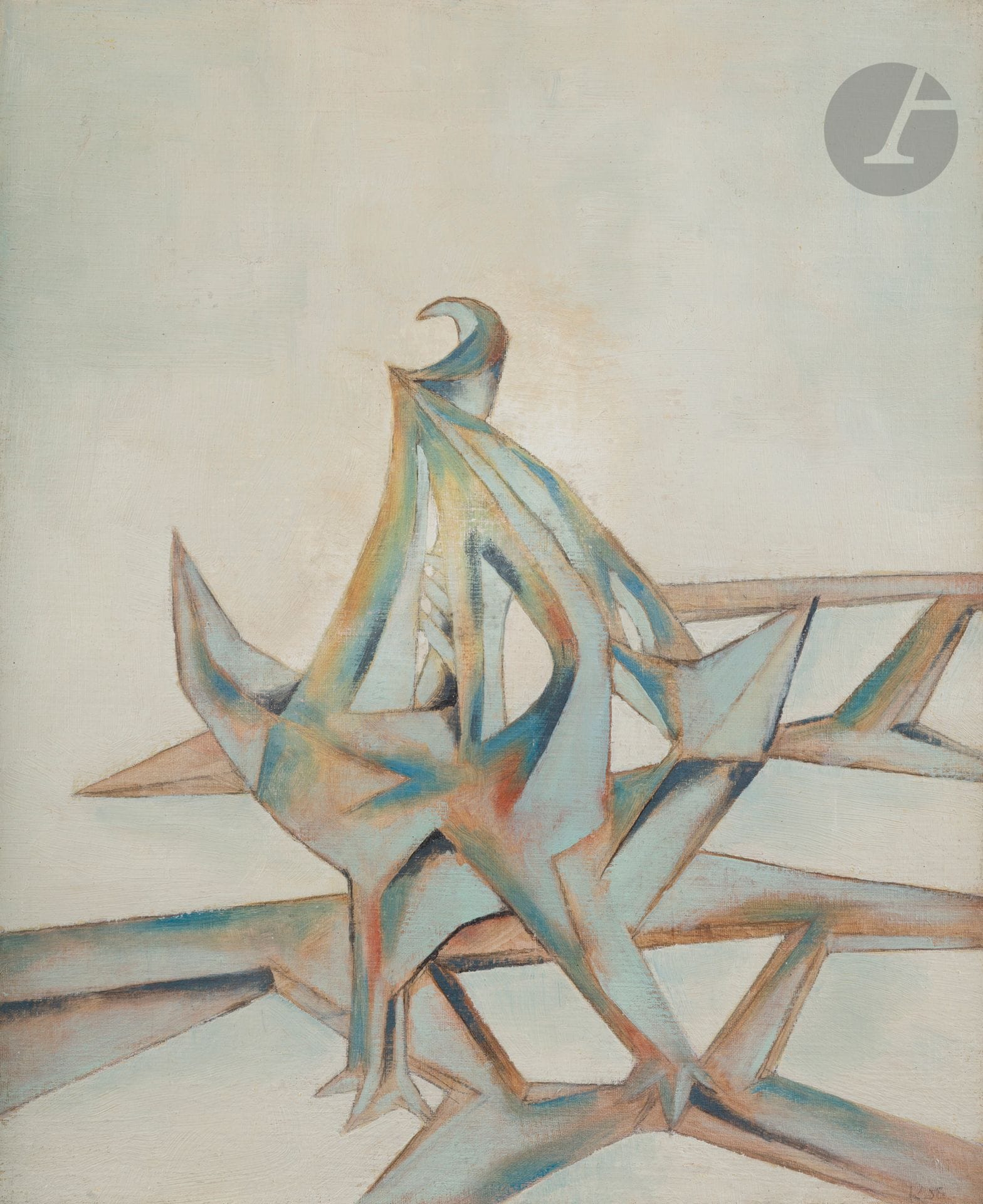 Paul KALLOS (1928-2001)
Le Coq, 1950
Huile sur carton toilé.
Monogrammée et datée en bas à droite.
45,5 x 37,5 cm

Exposition : 
Paul Kallos, Galerie Antoine Laurentin, Bruxelles, 2014.
