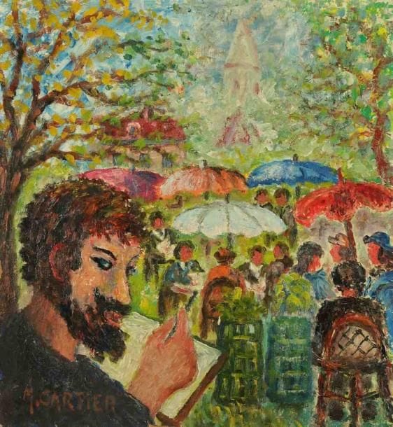 M. CARTIER (XXe siècle)
Montmartre, place du Tertre. Huile sur isorel. Signée en bas à gauche. 44 x 40 cm