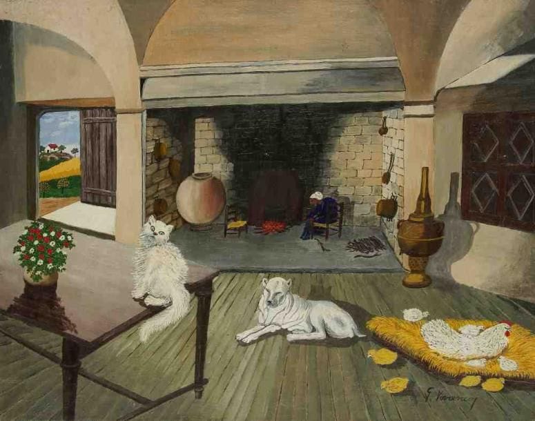 Miguel Garcia VIVANCOS (1895-1972)
La cuisine provençale, 1947. Huile sur toile. Signée en bas à droite. Signée, datée et titrée au dos. 50 x 65 cm