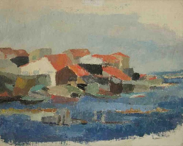 J.P. RIVIÈRE
Bord de mer. Huile sur carton toilé. Non signée. 19 x 24 cm